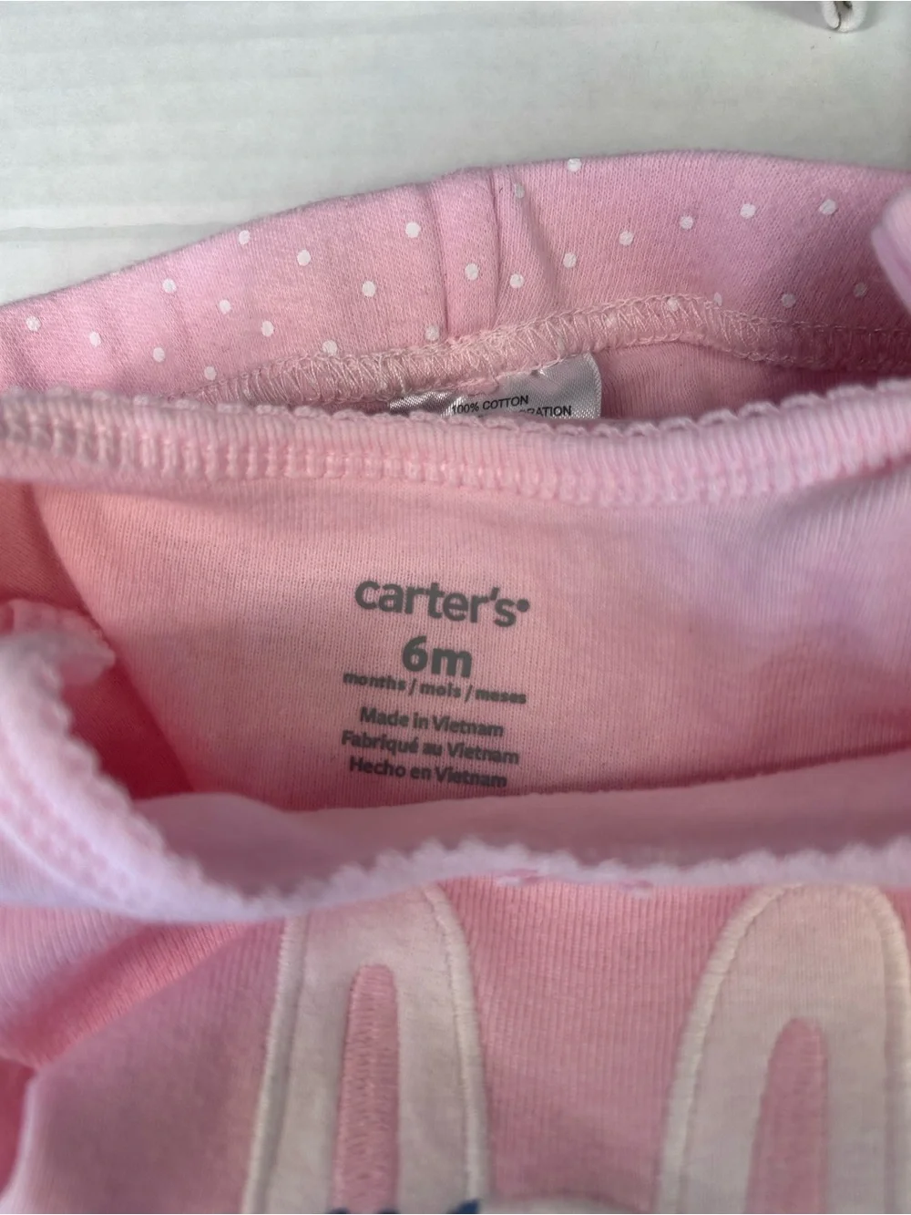 Carter's Pink Bunny & Printed Long-Sleeve One-Pieces with Pink Pants